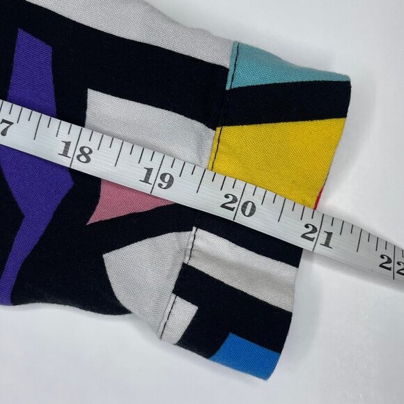 Big Dart Vintage Op Art Dopamine Colorblock Button Collared Blouse Shirt Top 8 - Picture 9 of 11